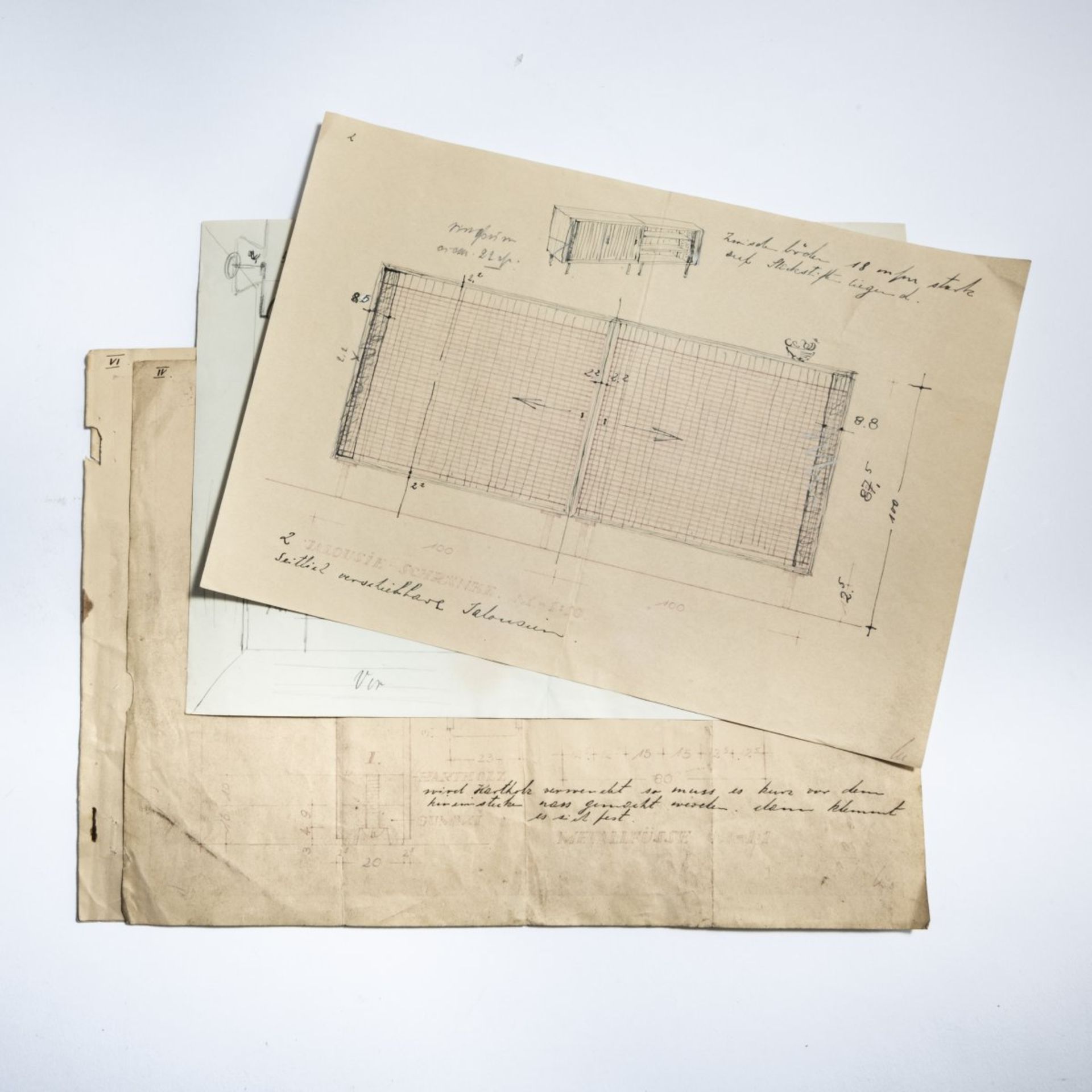 Eduard Ludwig, Seven furniture sketches, 1930s - Bild 3 aus 3