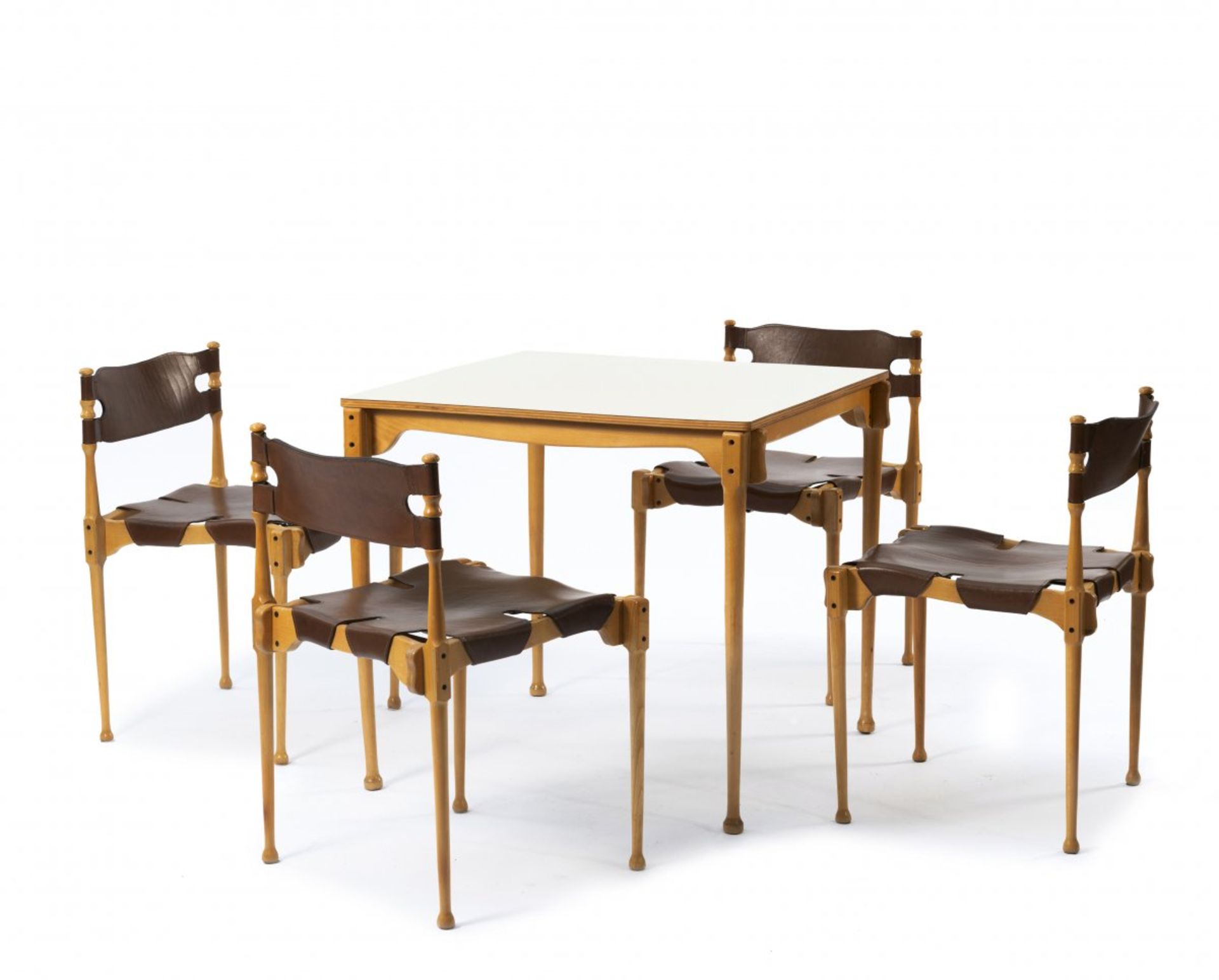 Frei Otto, 4 'Montreal' chairs and a table, 1967