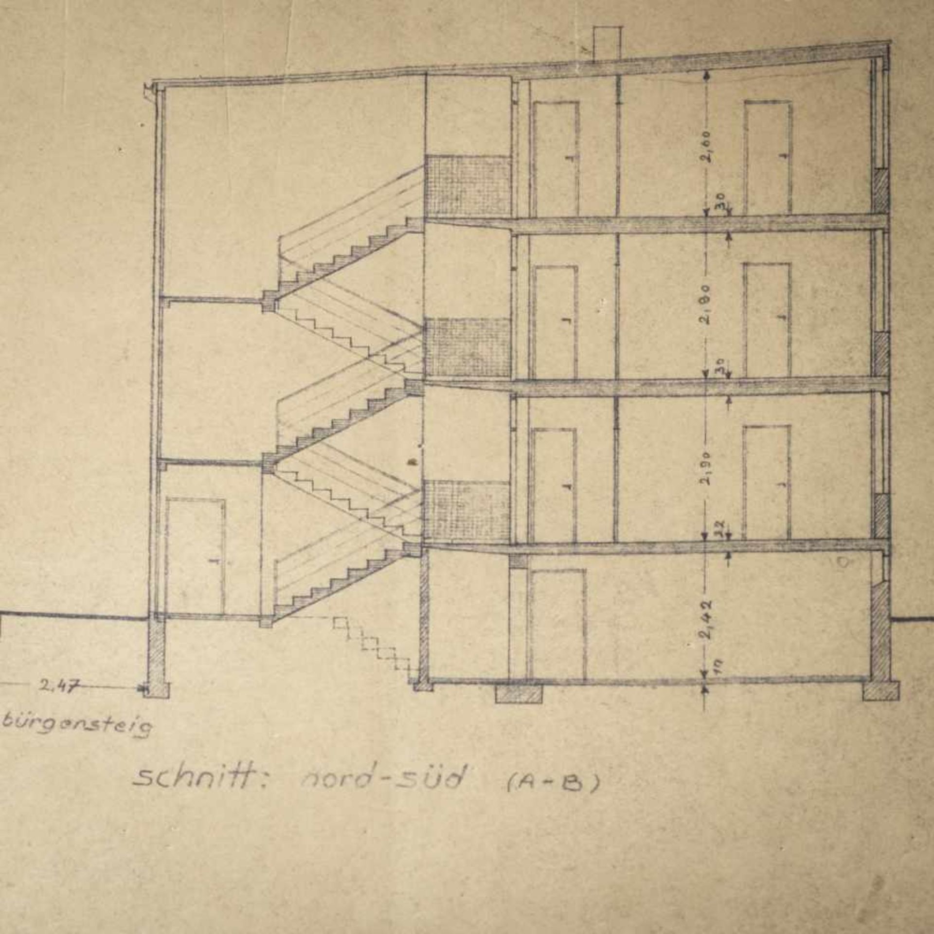 Bauhaus Dessau, Architectural plan 'Dessau Törten', 1930 - Bild 3 aus 4