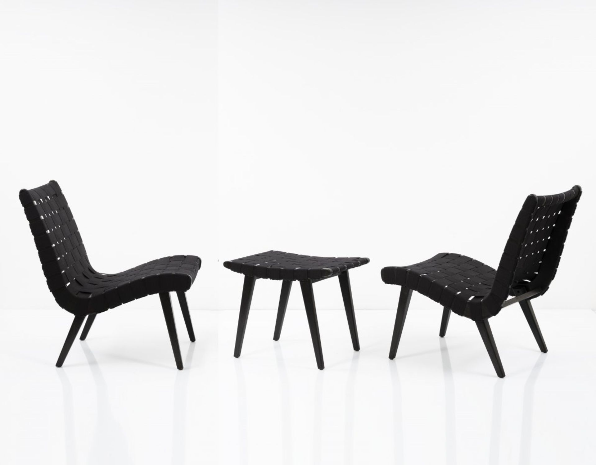 Jens Risom, Set of two armchairs and one ottoman 'Vostra', 1941 - Bild 3 aus 10