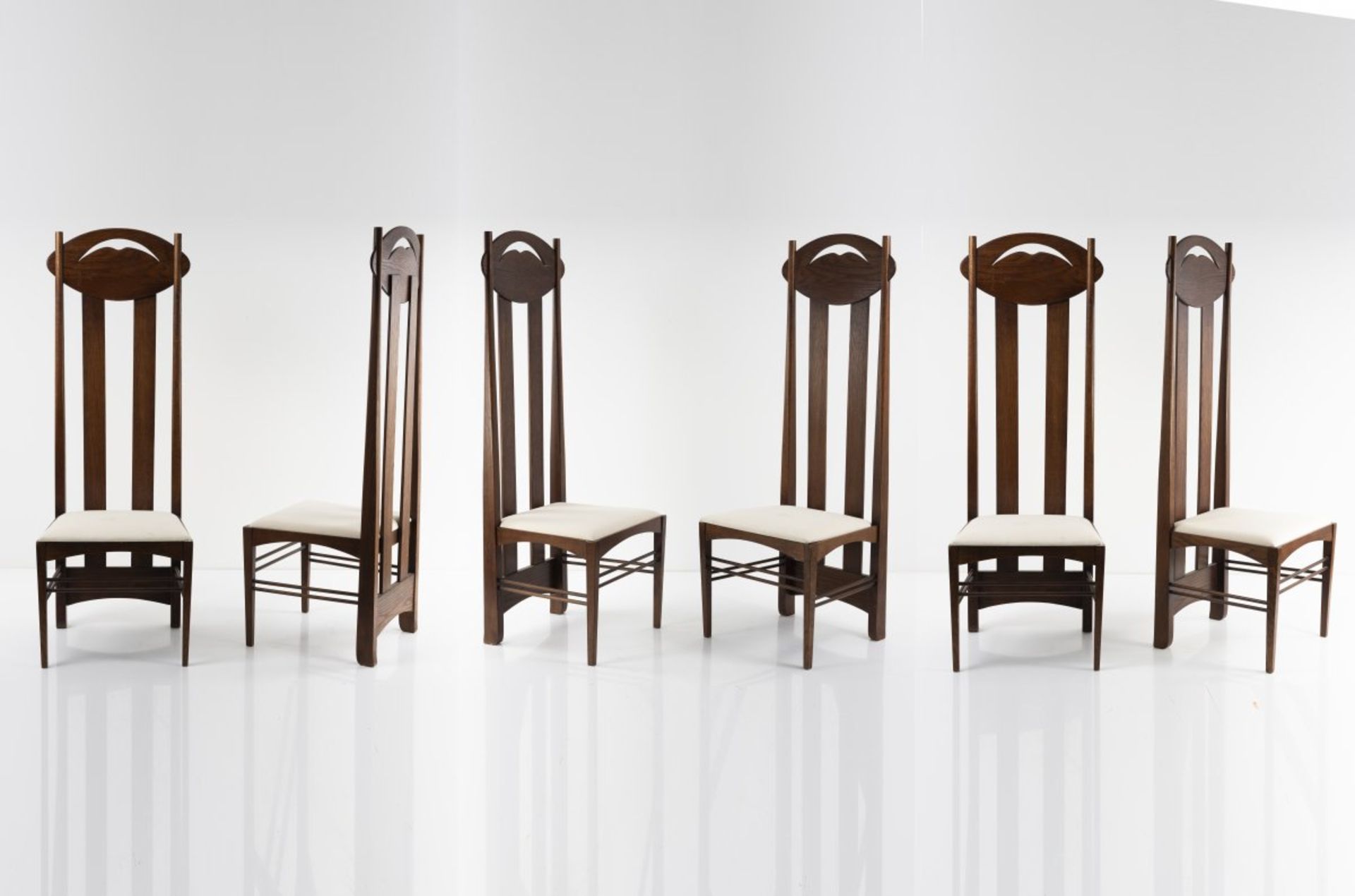 Charles Rennie Mackintosh, Set of six 'Argyle' chairs, 1897