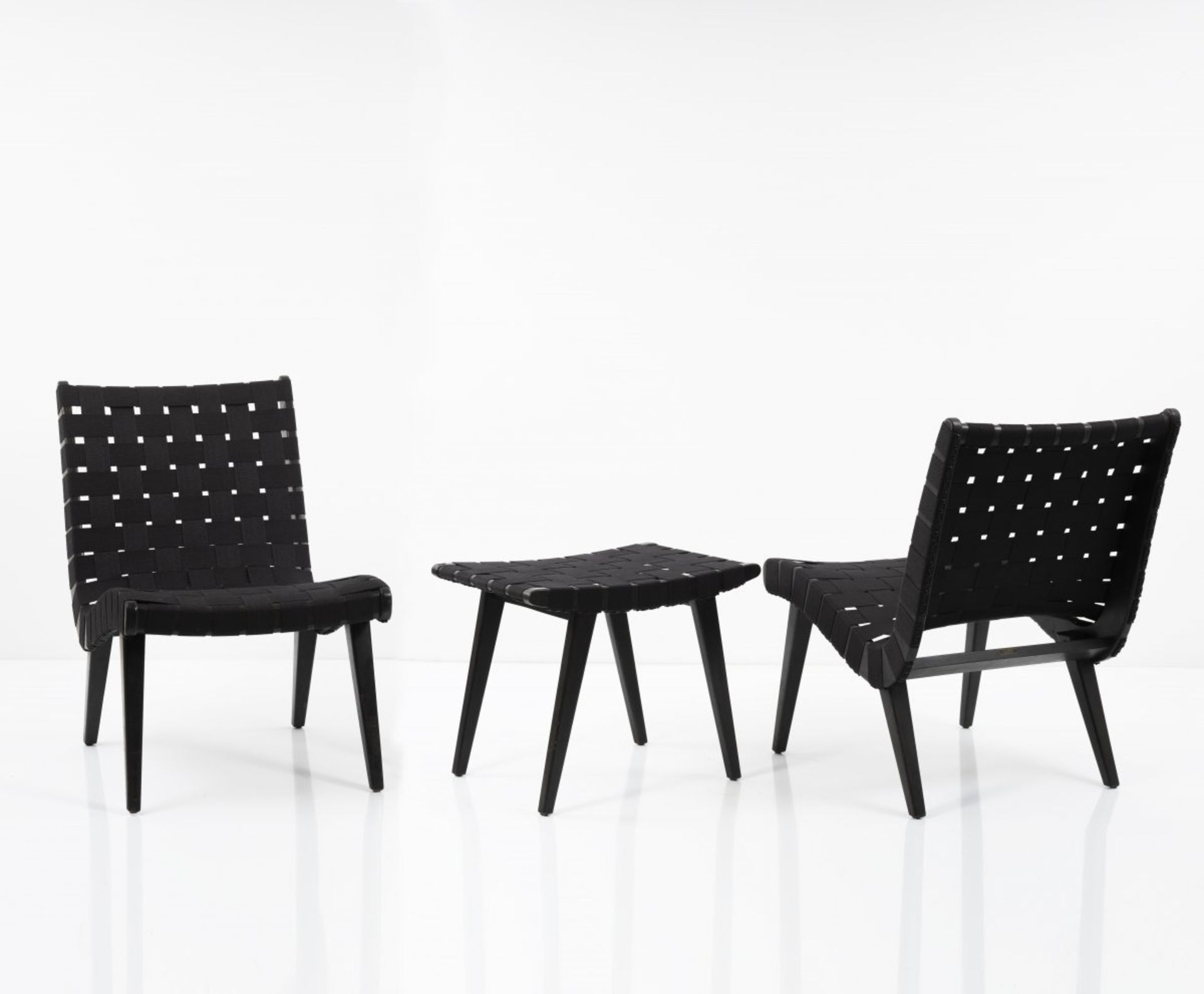 Jens Risom, Set of two armchairs and one ottoman 'Vostra', 1941 - Bild 4 aus 10