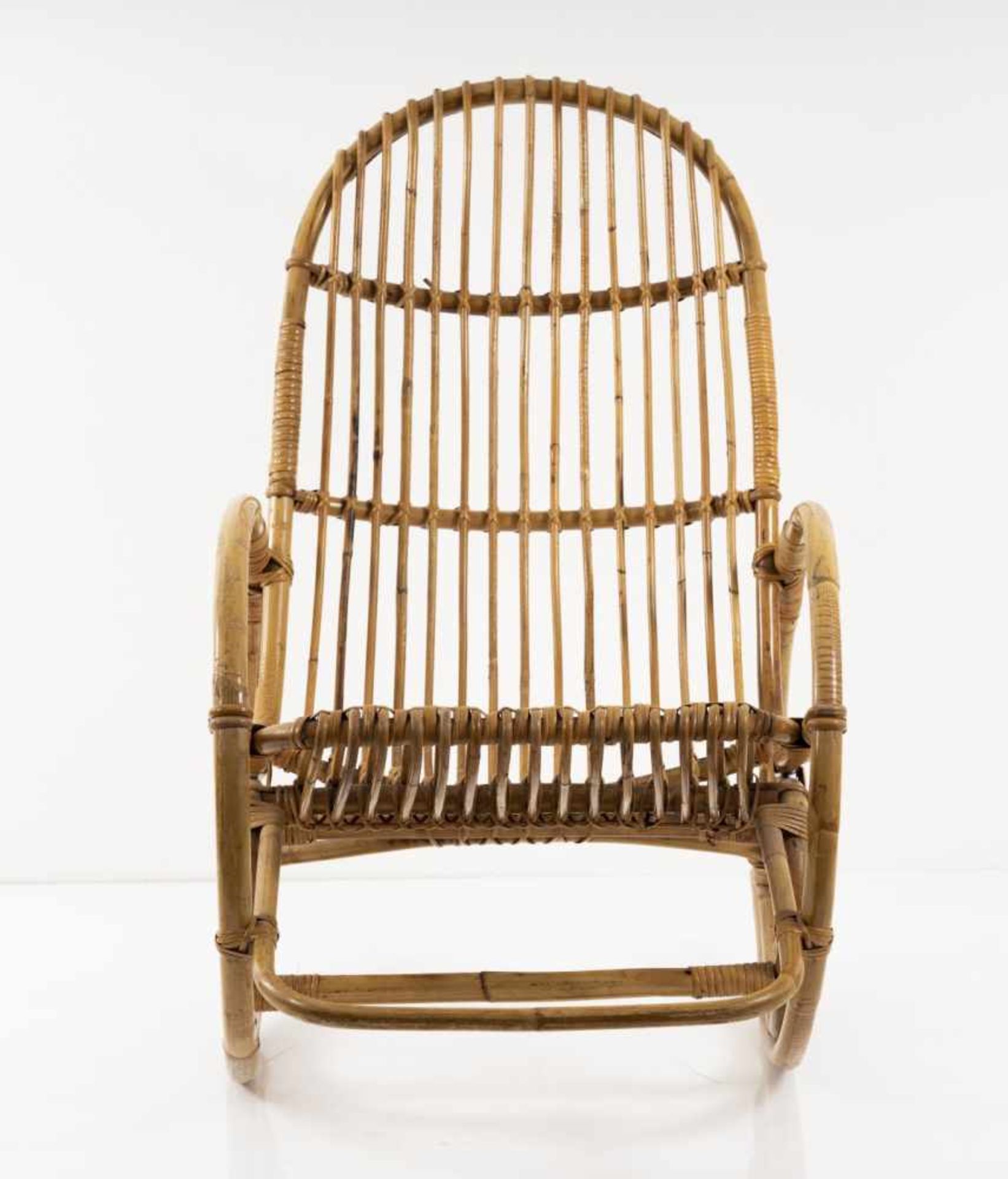 Italy, Rocking wicker chair, 1950s - Bild 5 aus 6