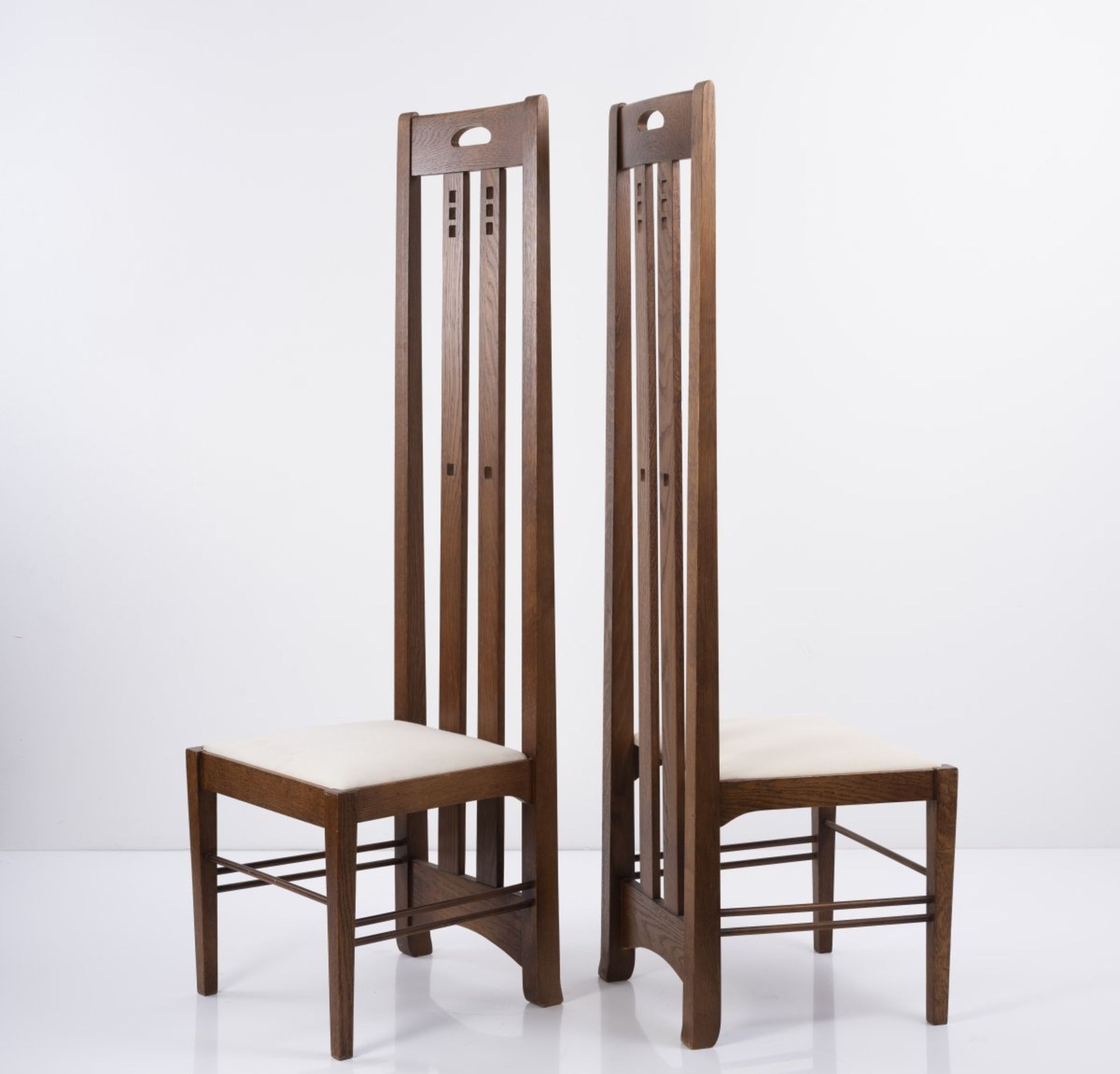 Charles Rennie Mackintosh, Set of four 'Ingram' chairs, um 1900