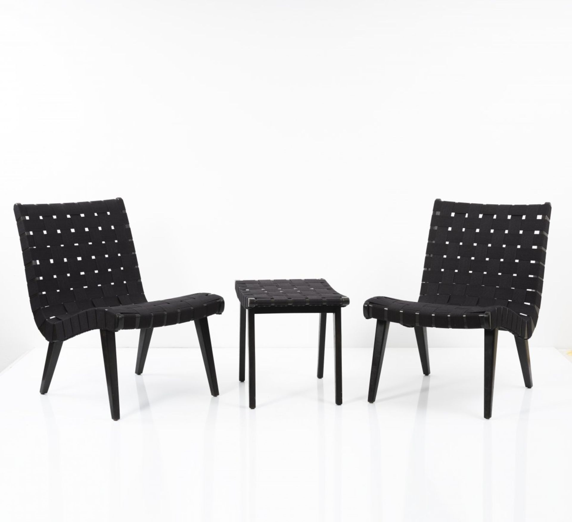 Jens Risom, Set of two armchairs and one ottoman 'Vostra', 1941