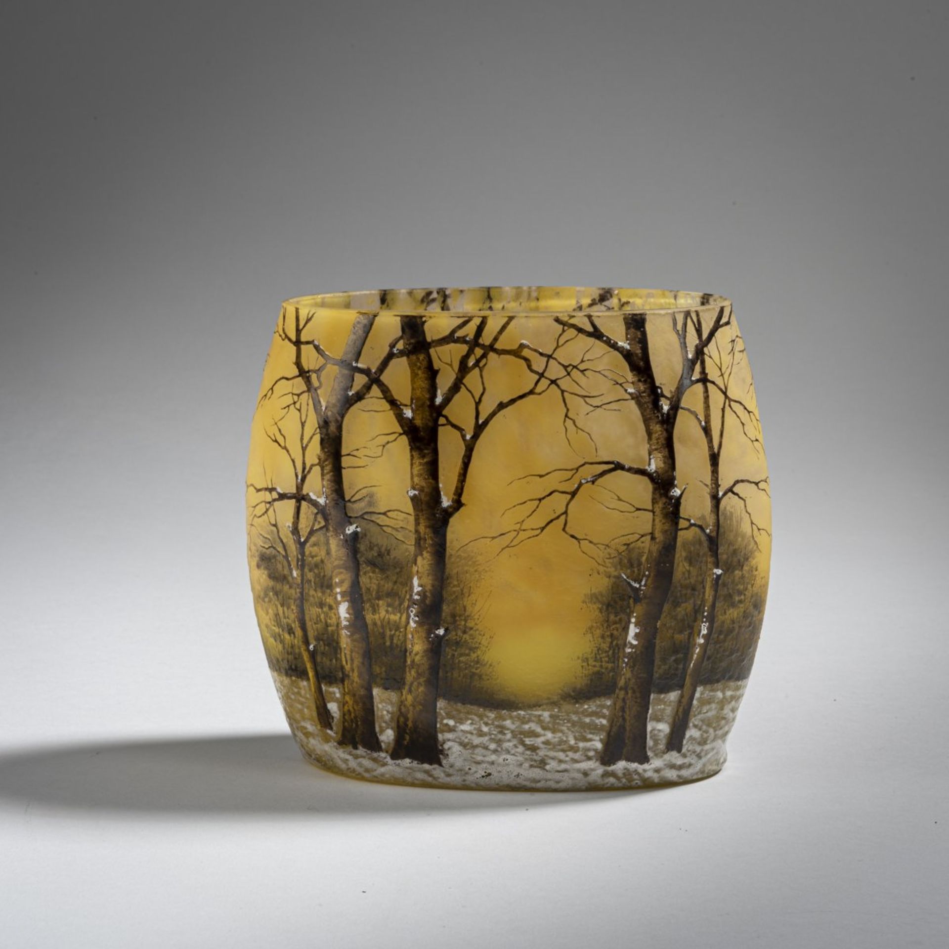 Daum Frères, Nancy, Vase 'Crépuscule neige' oder 'Paysage hiver', um 1906 - Bild 2 aus 6