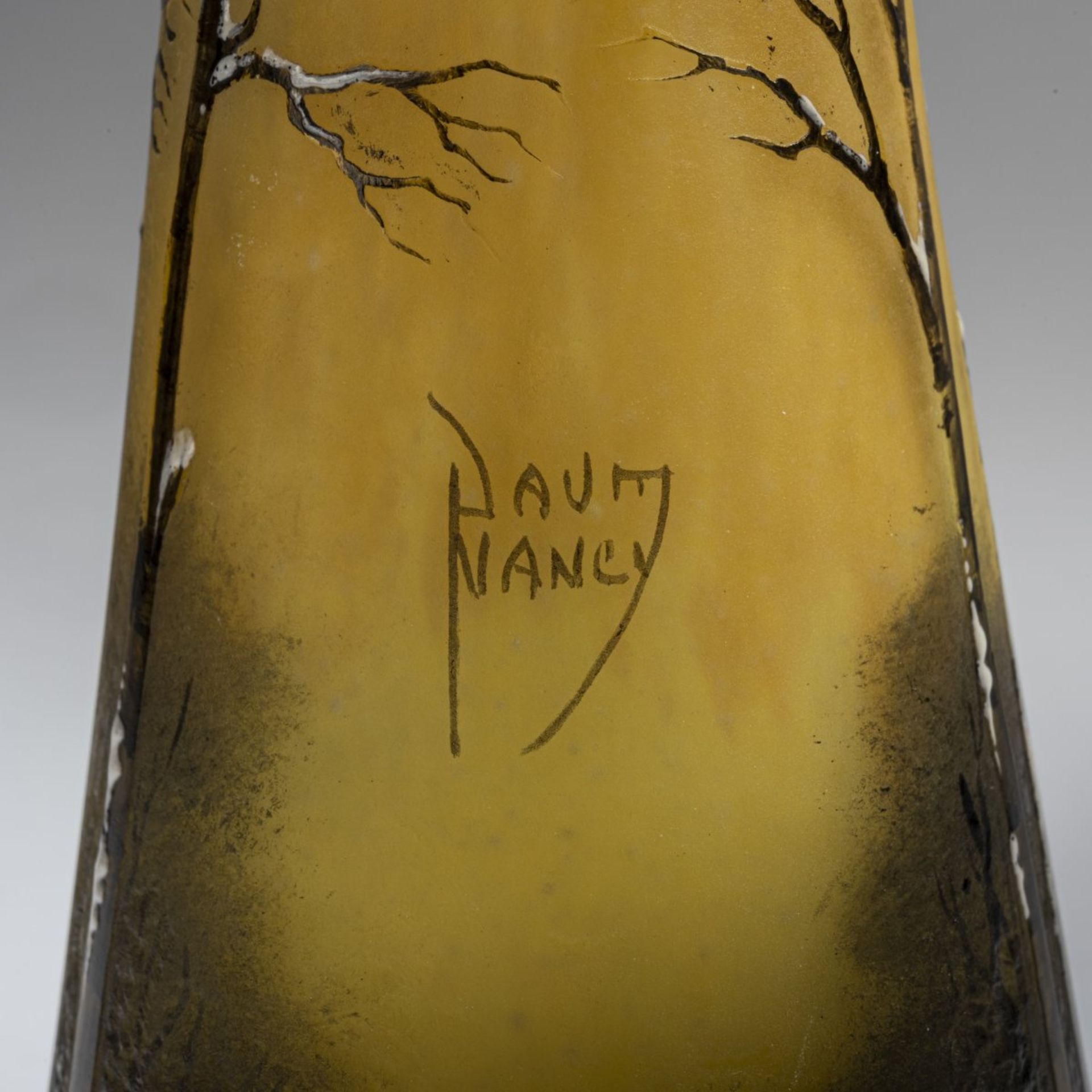 Daum Frères, Nancy, Vase 'Crépuscule neige' oder 'Paysage hiver', um 1906 - Image 4 of 4