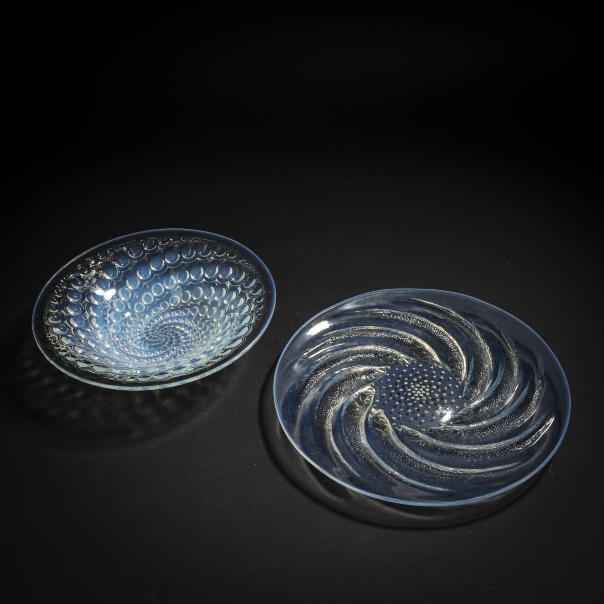 René Lalique, Teller 'Poissons N° 1', 1931 und Schale 'Volutes', 1934 - Bild 6 aus 7