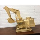 A wood model of a Hitachi excavator. (20.5in x 27in)