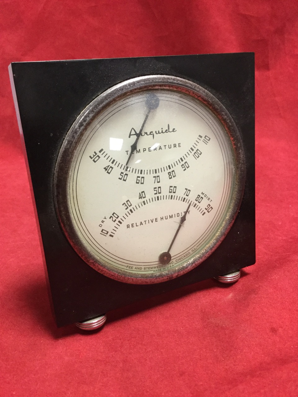 A Swiss made car dashboard 8-day clock in hinged chrome mount under bevelled glass; an American deco - Image 3 of 3