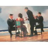 Jack Vettriano, coloured lithographic print, titled 'Elegy for the Dead Admiral', figures dining