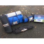 Three miscellaneous Vango tents; and a boxed double air bed. (4)