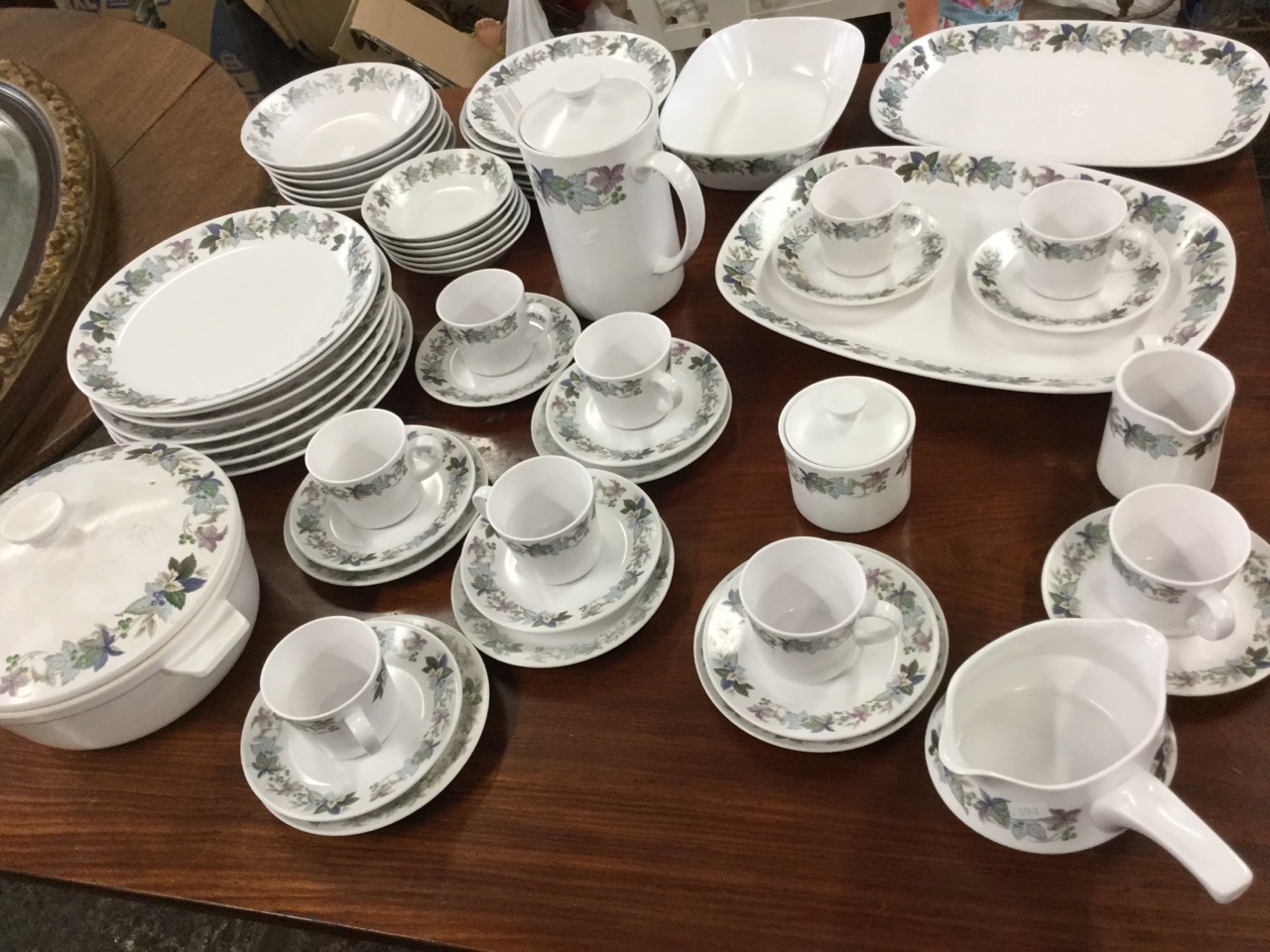 A Noritake dinner and coffee service decorated in the floral Barossa pattern - cups & saucers,