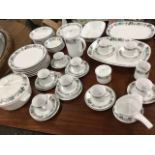 A Noritake dinner and coffee service decorated in the floral Barossa pattern - cups & saucers,