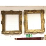 A pair of Victorian gilt & gesso portrait frames, finely moulded with scrolled shell mounts. (36in x