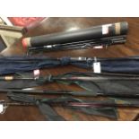 A Daiwa 12ft Pro Specialist twin tip rod with sleeve; a Daiwa Pro Barbel 12ft twin tip rod with