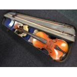 A cased violin, the interior label reading Antonius Stradiuarius Cremonensis Faciebat Anno 1796,
