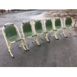 A set of six Harry Sebel ‘Stac-a-Bye’ chairs, the hooped tubular frames mounted with the original
