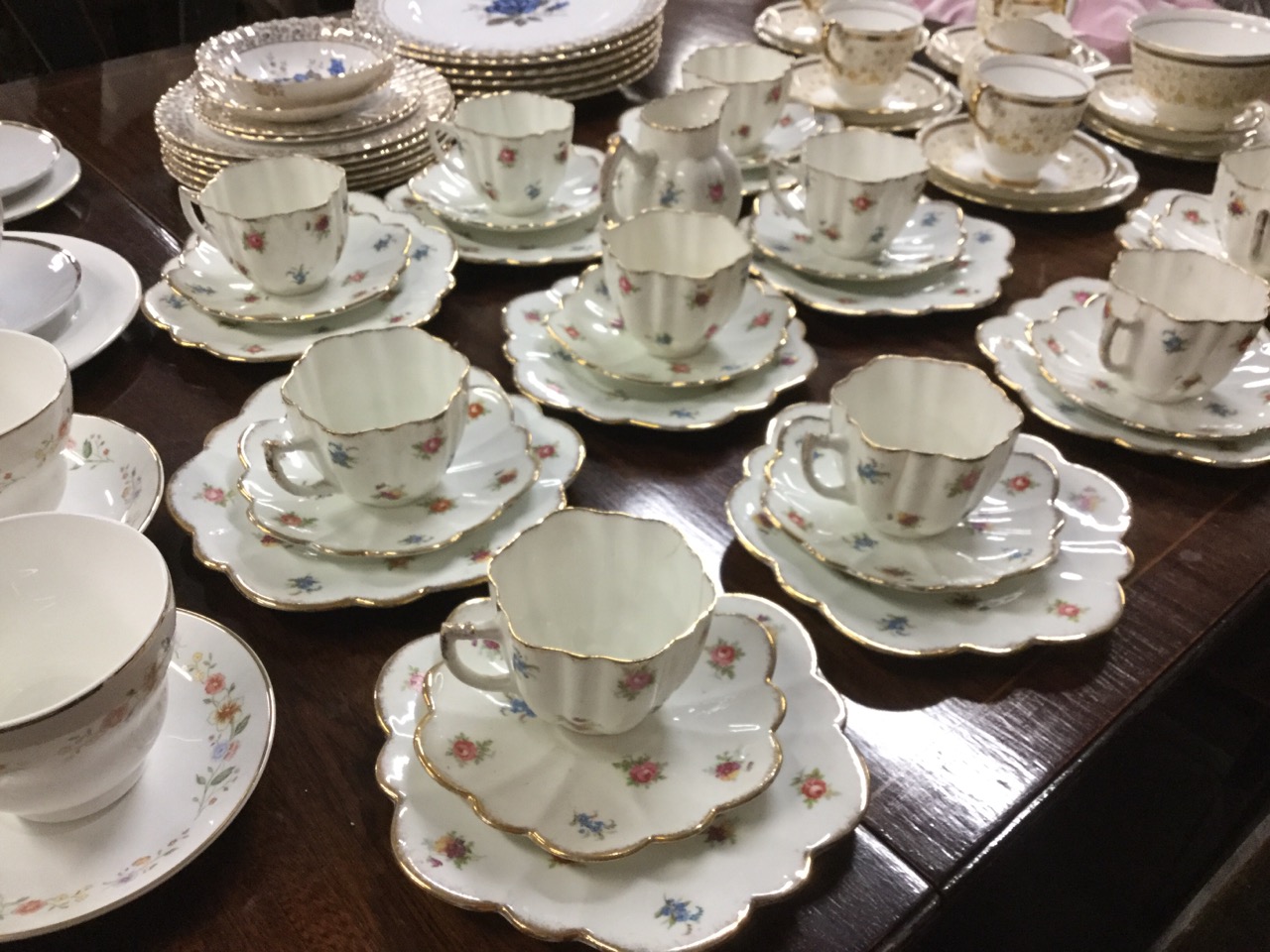 Miscellaneous ceramic sets including a Poole six-piece coffee set, an Edwardian scalloped floral - Image 2 of 3