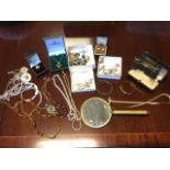 Miscellaneous jewellery including celtic style stone set, some silver, brooches, enamel, earrings, a