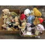 A collection of teddy bears including many fully jointed, collectable and labelled bears,