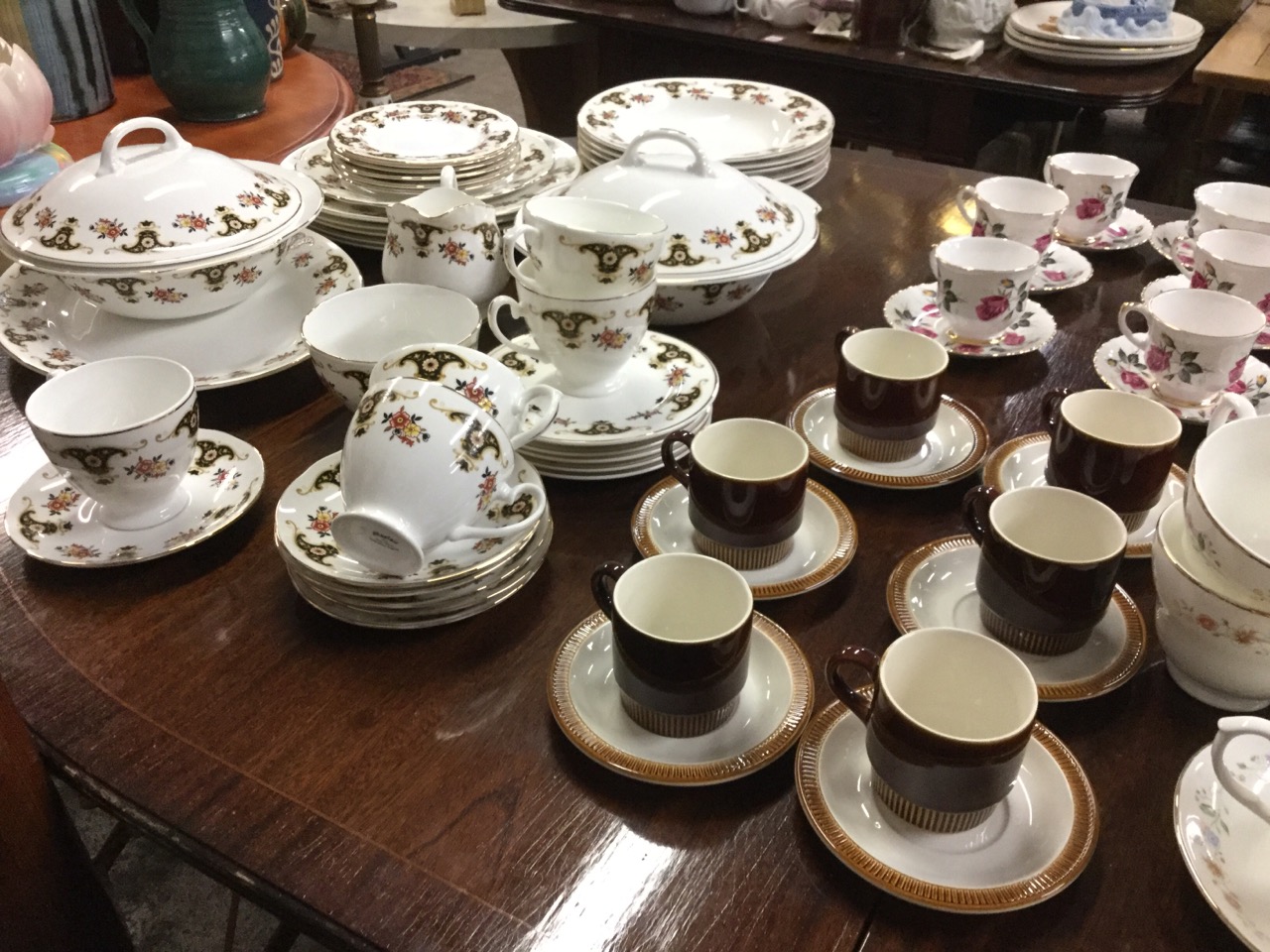 Miscellaneous ceramic sets including a Poole six-piece coffee set, an Edwardian scalloped floral - Image 3 of 3