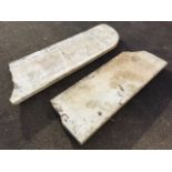 Two broken slabs of 1.5in thick white marble. (2)