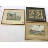 JS Gibb, watercolour, landscape titled Mist on the Cullins Skye, signed & framed; EJ Bunch,