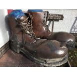 Gulliver’s Boots - a pair of massive muddy boots from Alnwick Garden, with rope laces and