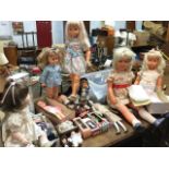 A collection of mainly modern dolls, some boxed, plastic, baby dolls, some with sleep eyes,