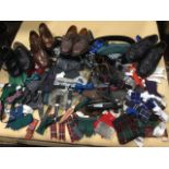 Miscellaneous Scottish traditional dress gear including seven leather sporrans - three with sealskin