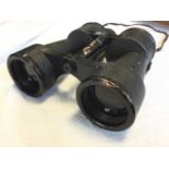 A set of large wartime 8 x 60 BLC German binoculars with leather strap. (10.5in)