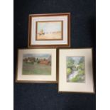 C Pritchard, watercolour after Turner, titled to verso Chain Pier Brighton, signed, mounted &