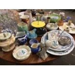 Miscellaneous ceramics including Maling, studio pottery, blue & white, Carlton Ware, vases,