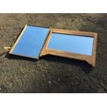 A rectangular oak framed mirror - formerly from a dressing table; and plain rectangular gilt