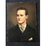 Wood & Co, oil on board, bust portrait of an Edwardian young gentleman, signed, inscribed verso