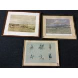 Lionel Edwards, coloured print of BVH hunt in field, signed in pencil on margin with monochrome