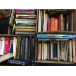 Four boxes of books - antiques, Scotland, atlases, Stanley Gibbons, auction catalogues, childrens,