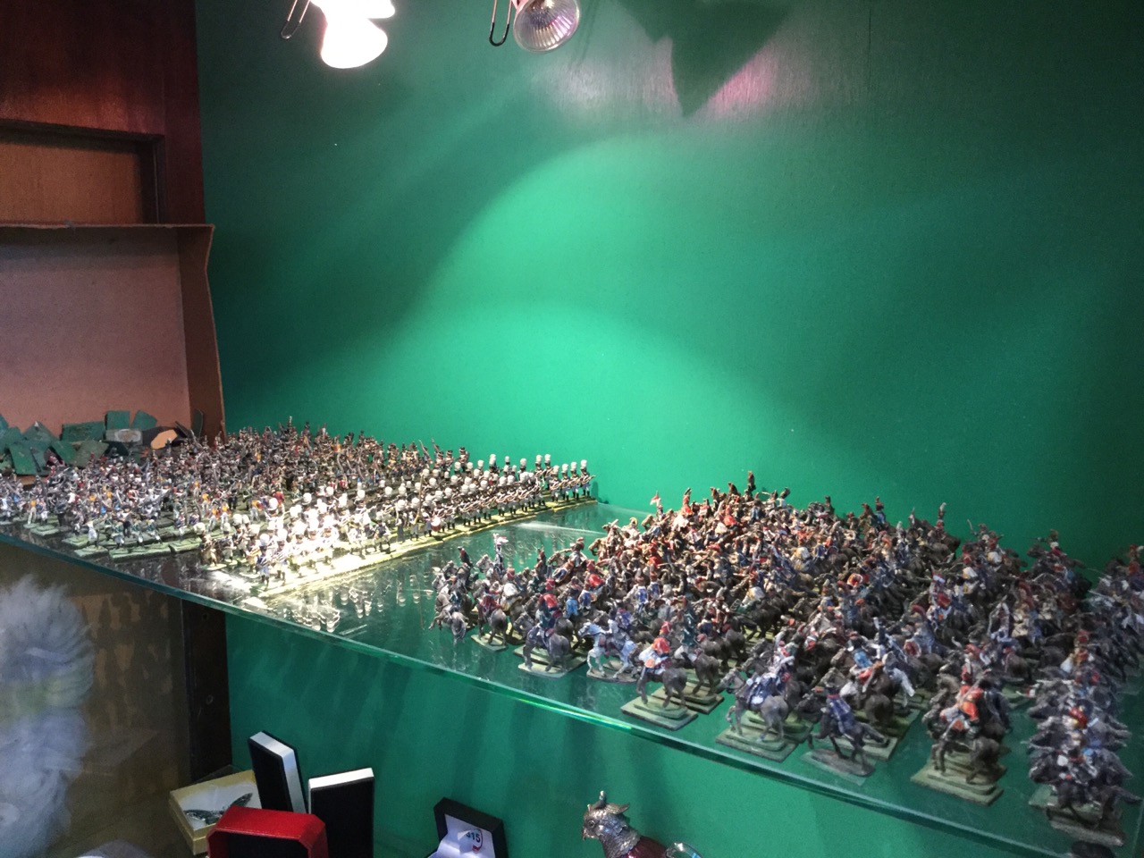 A collection of handpainted metal toy soldiers including 153 mounted cavalry models, and 297 foot