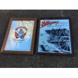 Two framed pub type advertising mirrors - Pattisons whisky and McEwans beer. (2)