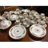 A Royal Grafton dinner/tea service decorated in the floral Malvern pattern with teacups & saucers,