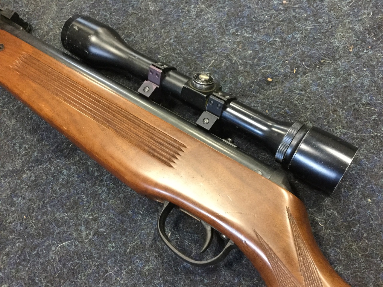 An Edgar Brothers .22 air rifle, model MOD.60, with hardwood stock, mounted with telescopic - Image 3 of 3