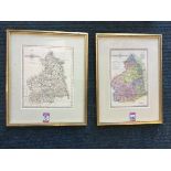 A handcoloured late nineteenth century map of Northumberland after J Wallis, the plate mounted &