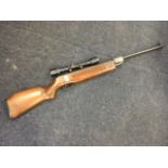 An Edgar Brothers .22 air rifle, model MOD.60, with hardwood stock, mounted with telescopic