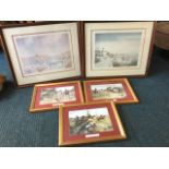 A set of three gilt framed hunting prints after George Wright with titles - Full Cry, A Hunting Morn