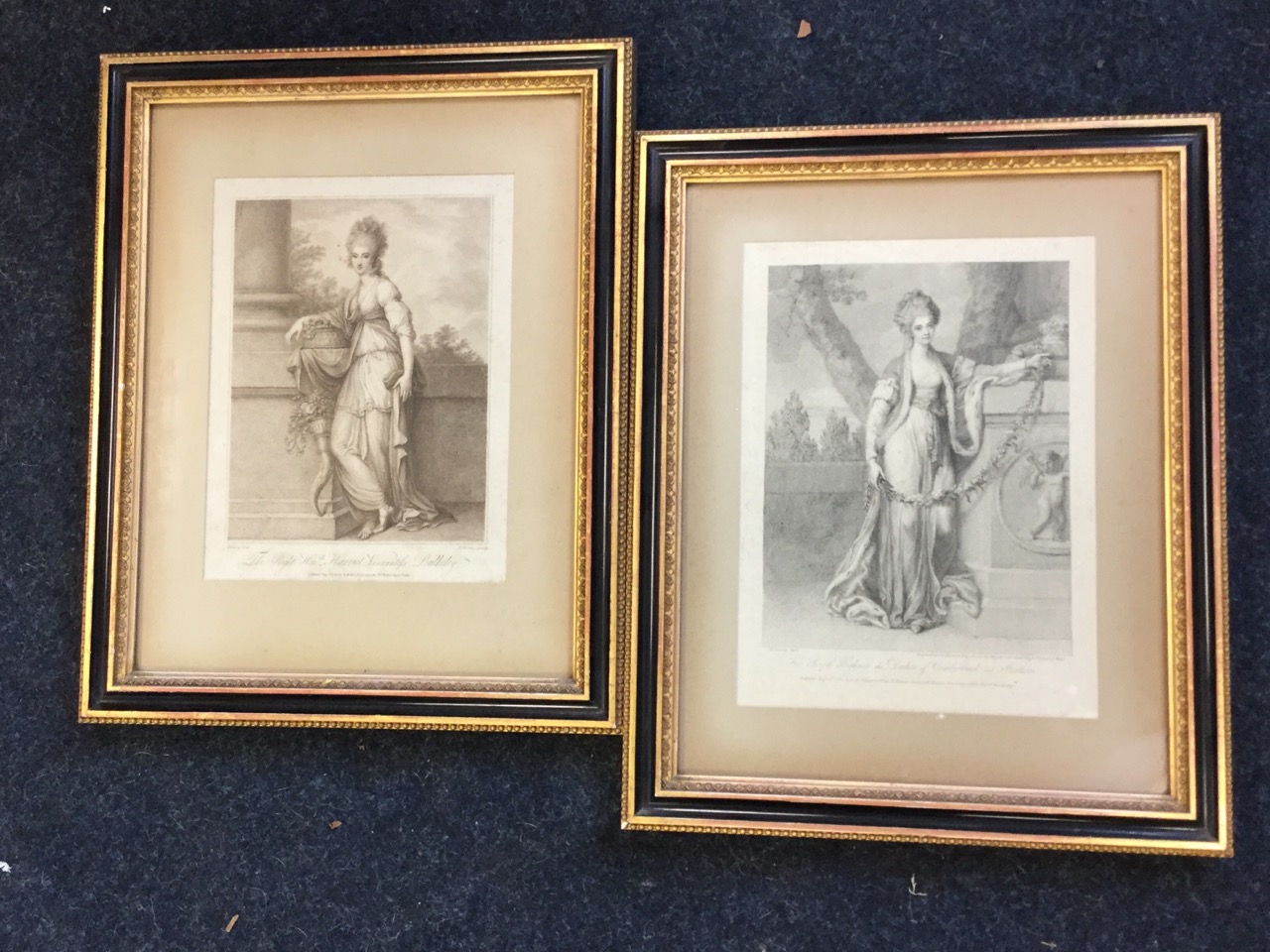 A pair of late eighteenth century Cosway engravings, The Duchess of Cumberland and Viscountess