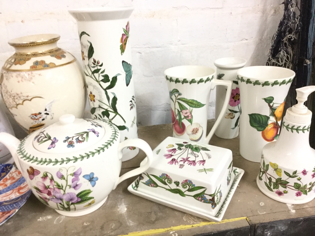 A Denby stoneware floral dinner/breakfast set; seven pieces of botanical Portmeirion pottery; a - Image 2 of 3