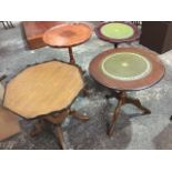 A William IV style octagonal tray-top occasional table with boxwood strung top framed by scalloped