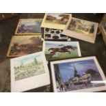 Miscellaneous prints including gilt framed Constables, calendar images, a framed Edinburgh Princes