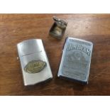 A small square hallmarked silver box, the lid engraved S - 925 marks; a Ronson silver plated lighter